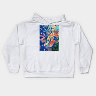 Autumn leaves watercolor painting Kids Hoodie